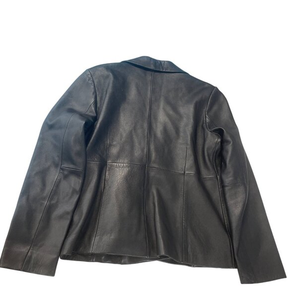 Wilsons Leather Pelle Studio Womens Black Leather Blazer Jacket Sz M SKU 9414 - Picture 8 of 13